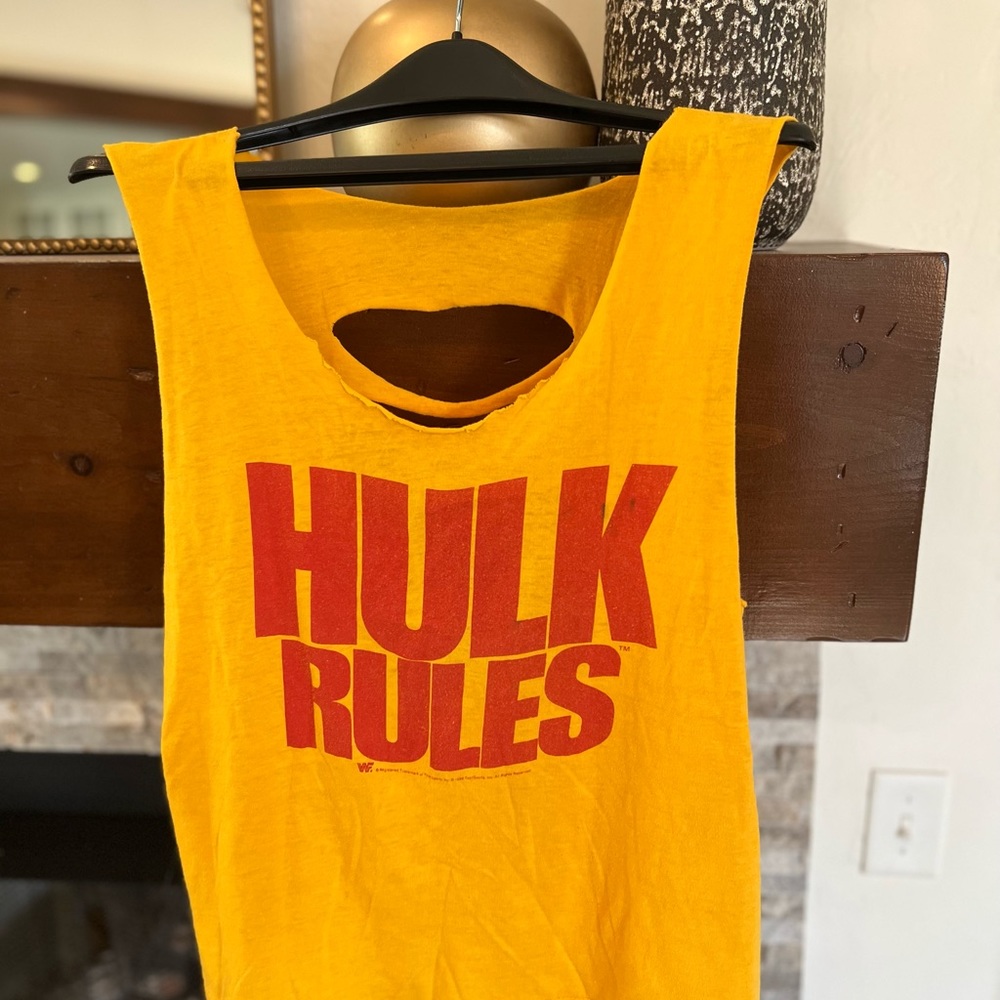 Vintage 1988 Hulk Rules Shredded Tank Top (medium)